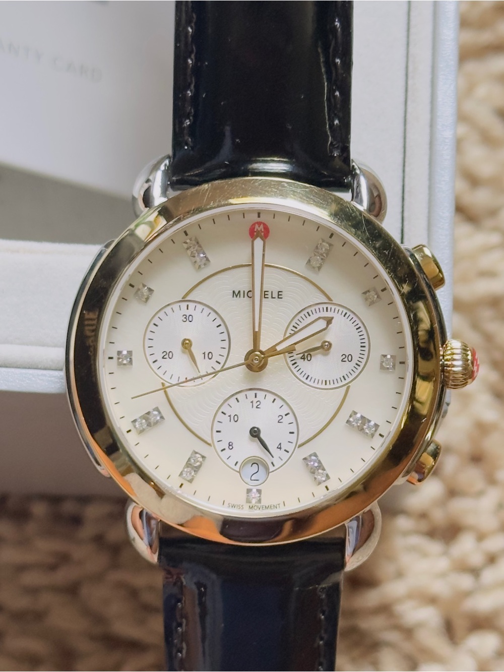 ✨Michele✨ Gold Tone Watch w/ DIAMOND Dial